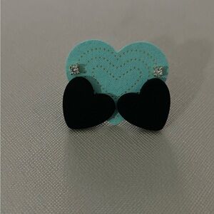 Black Heart Stud Earrings